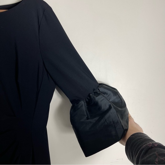 Lauren Ralph Lauren black Taffeta-Jersey bell sleeve stretch Dress size 12 - Picture 7 of 15